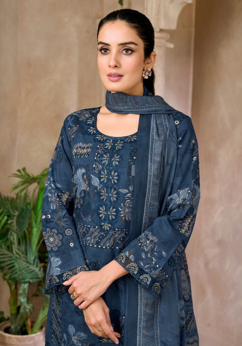 Alok Floral Forever Edition 3 Cambric Cotton Foil Printed Dress Material