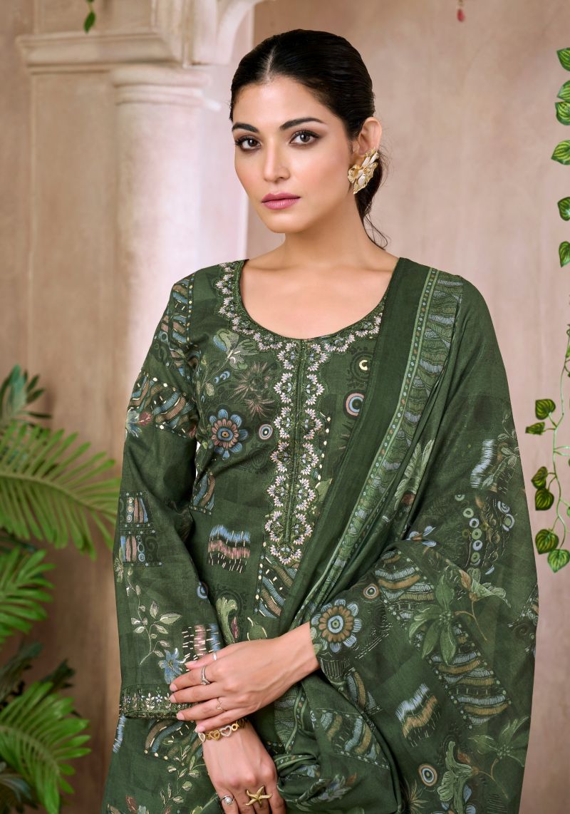 Alok Floral Forever Edition 3 Cambric Cotton Foil Printed Dress Material — Wholesale Designer Salwar Suits, Alok Suits wholesale from Surat — Photo 7