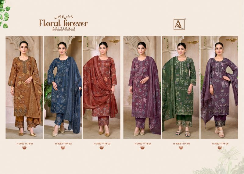 Alok Floral Forever Edition 3 Cambric Cotton Foil Printed Dress Material — Wholesale Designer Salwar Suits, Alok Suits wholesale from Surat — Photo 9
