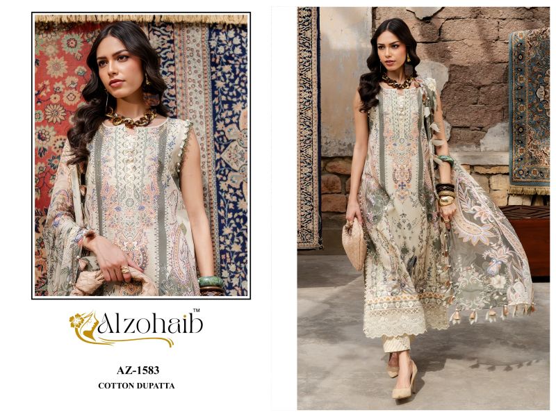 Alzohaib Karima Vol 1 Chiffon Dupatta Cotton Patch Work Salwar Kameez — Wholesale Dress Material, Vardan Ethnic wholesale from Surat — Photo 2