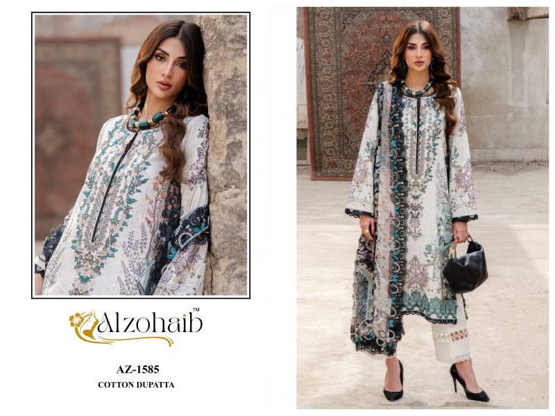 Alzohaib Karima Vol 1 Chiffon Dupatta Cotton Patch Work Salwar Kameez — Wholesale Dress Material, Vardan Ethnic wholesale from Surat — Photo 3