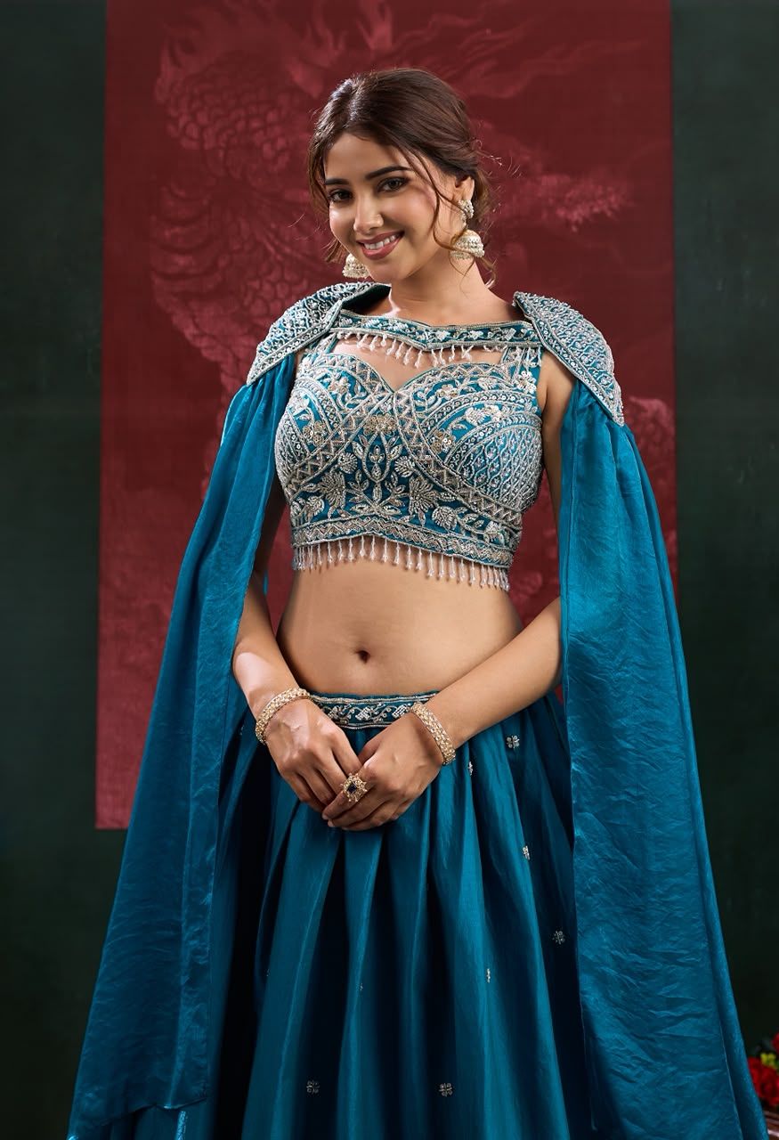 Amoha A539 Designer Lehenga Nc Satin with Beads Work Blouse — Wholesale Lehenga, AMOHA wholesale from Surat — Photo 4