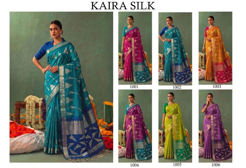 Ast Kaira Silk Soft Silk Festival Wear Saree Catalog — Organza Saree, Vardan Ethnic wholesale from Surat — Photo 7