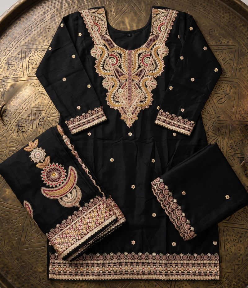 Aurraa Black Pearl Chinon Embroidered Salwar Kameez Catalog — Wholesale Kurtis, Vardan Ethnic wholesale from Surat — view 5