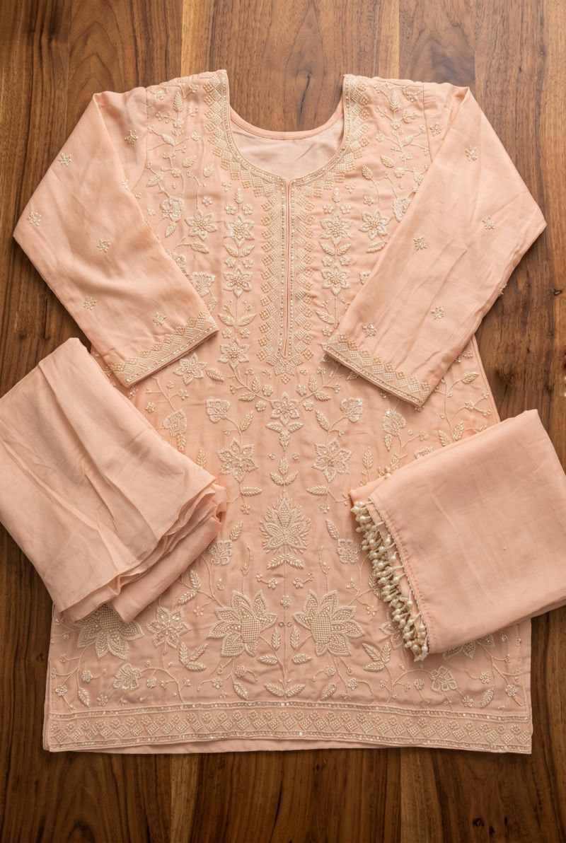 Aurraa Geeta Chinon Beads Work Embroidered Salwar Kameez — Wholesale Kurtis, Aurraa wholesale from Surat — view 7