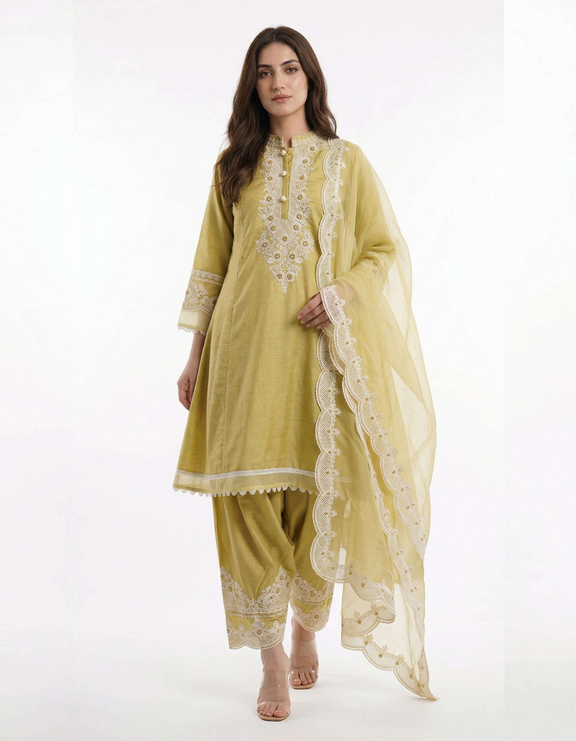 BE 497 Roman Silk Embroidery Designer Readymade Salwar Suit
