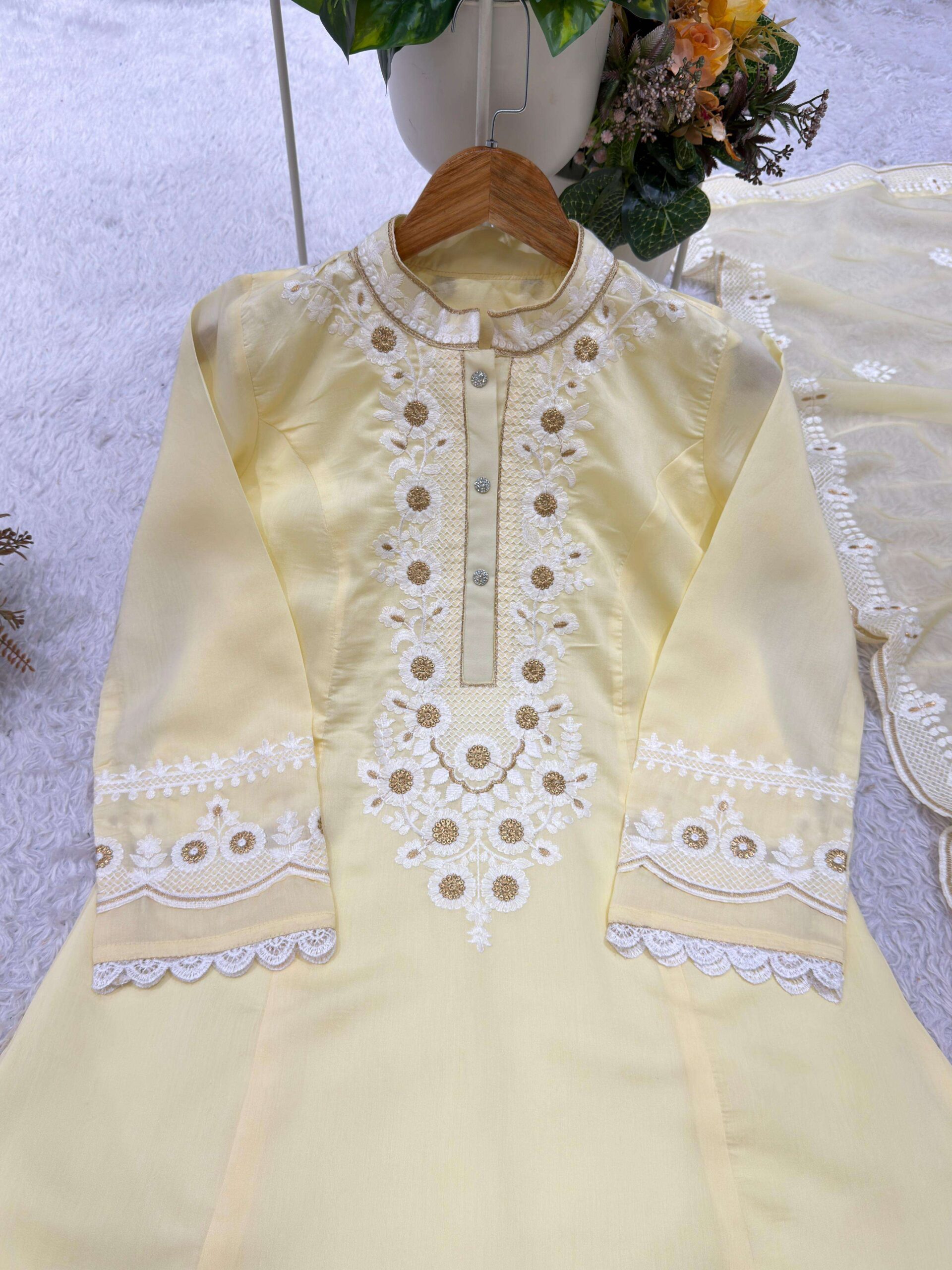 BE 497 Roman Silk Embroidery Designer Readymade Salwar Suit — Wholesale Readymade Suit, Vardan Ethnic wholesale from Surat — view 3