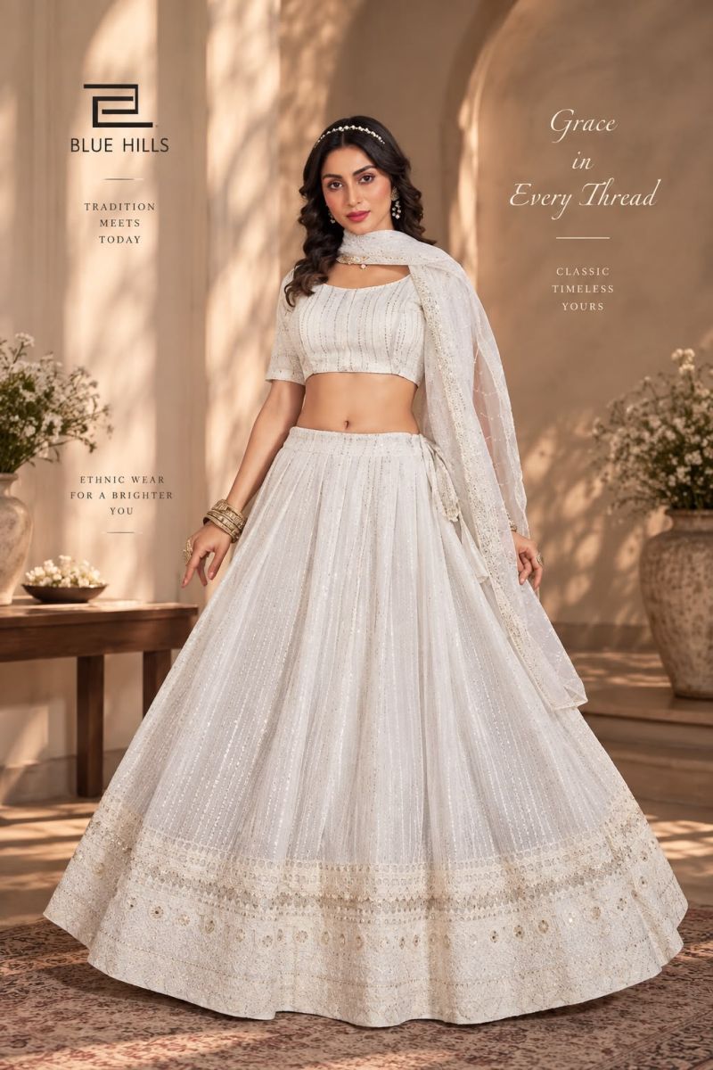 Blue Hills Moon Walk Georgette Cipli Work Designer Lehenga Choli Set — Singles, Blue Hills wholesale from Surat — Photo 4