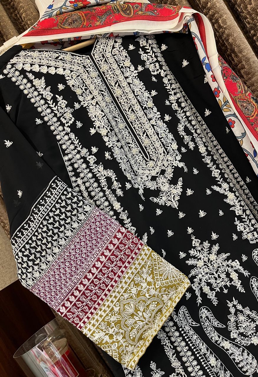 D No 1116 Chikankari Cotton Suit Readymade 3 Piece Set