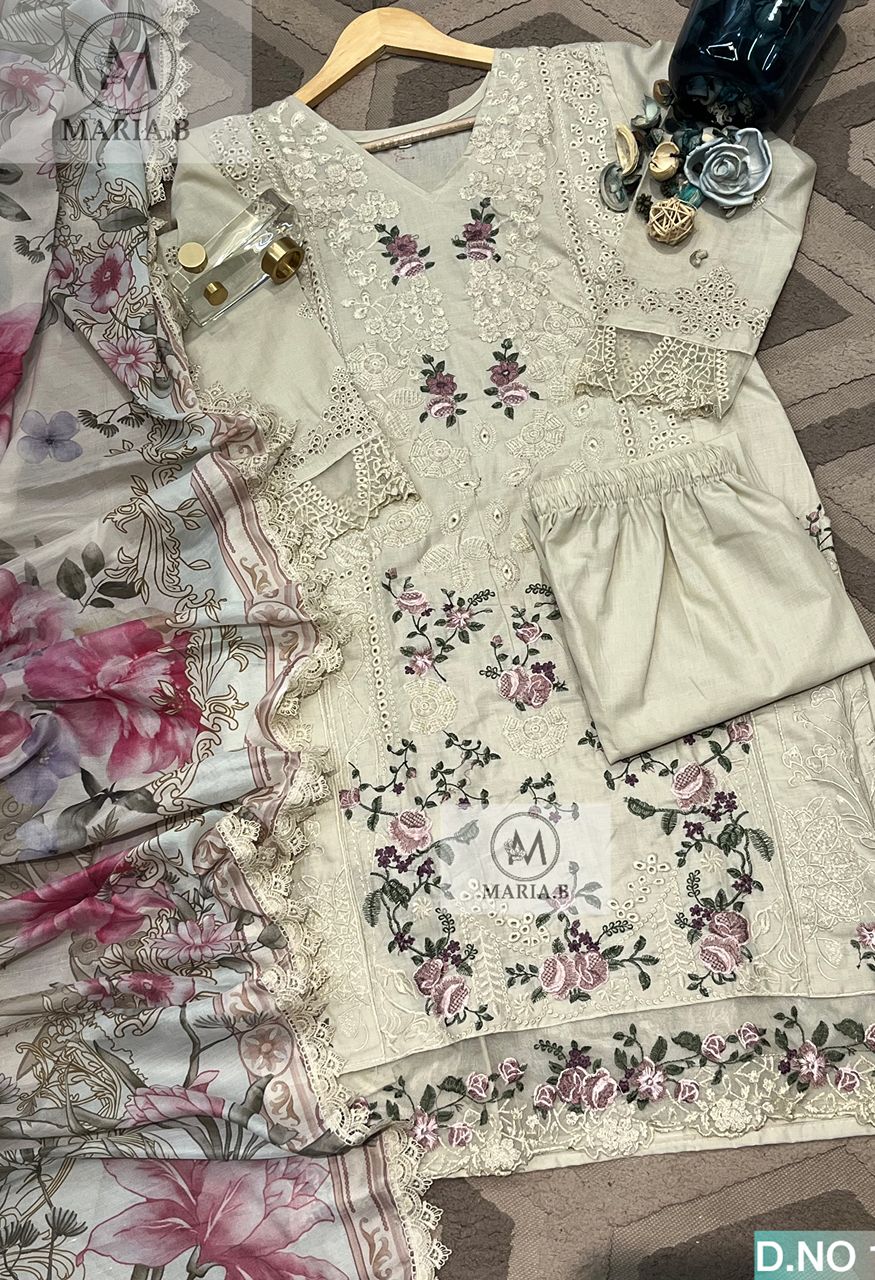 D No 1116 Chikankari Cotton Suit Readymade 3 Piece Set — Wholesale Kurtis, MARIA.B wholesale from Surat — view 7
