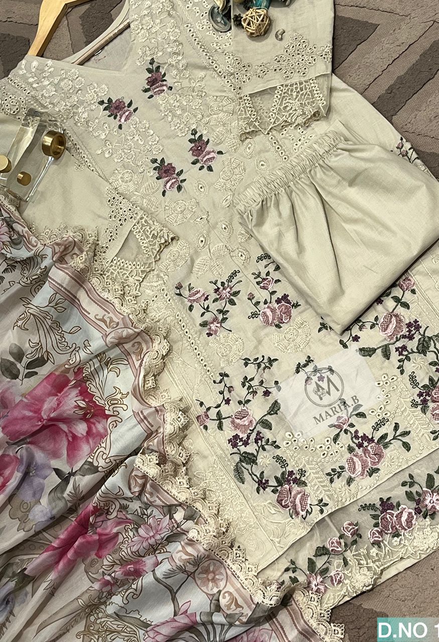 D No 1116 Chikankari Cotton Suit Readymade 3 Piece Set — Wholesale Kurtis, MARIA.B wholesale from Surat — view 8