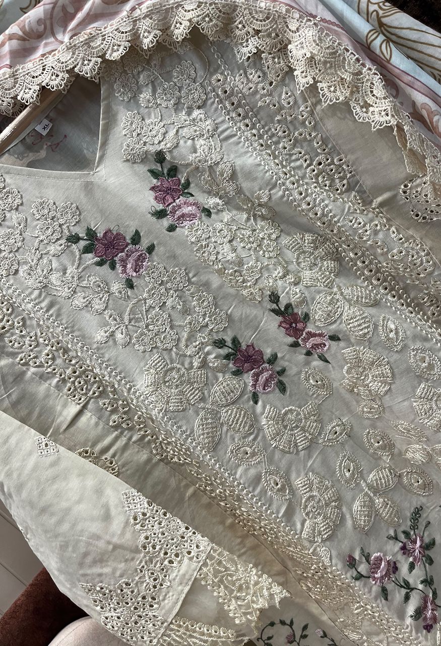 D No 1116 Chikankari Cotton Suit Readymade 3 Piece Set — Wholesale Kurtis, MARIA.B wholesale from Surat — view 9