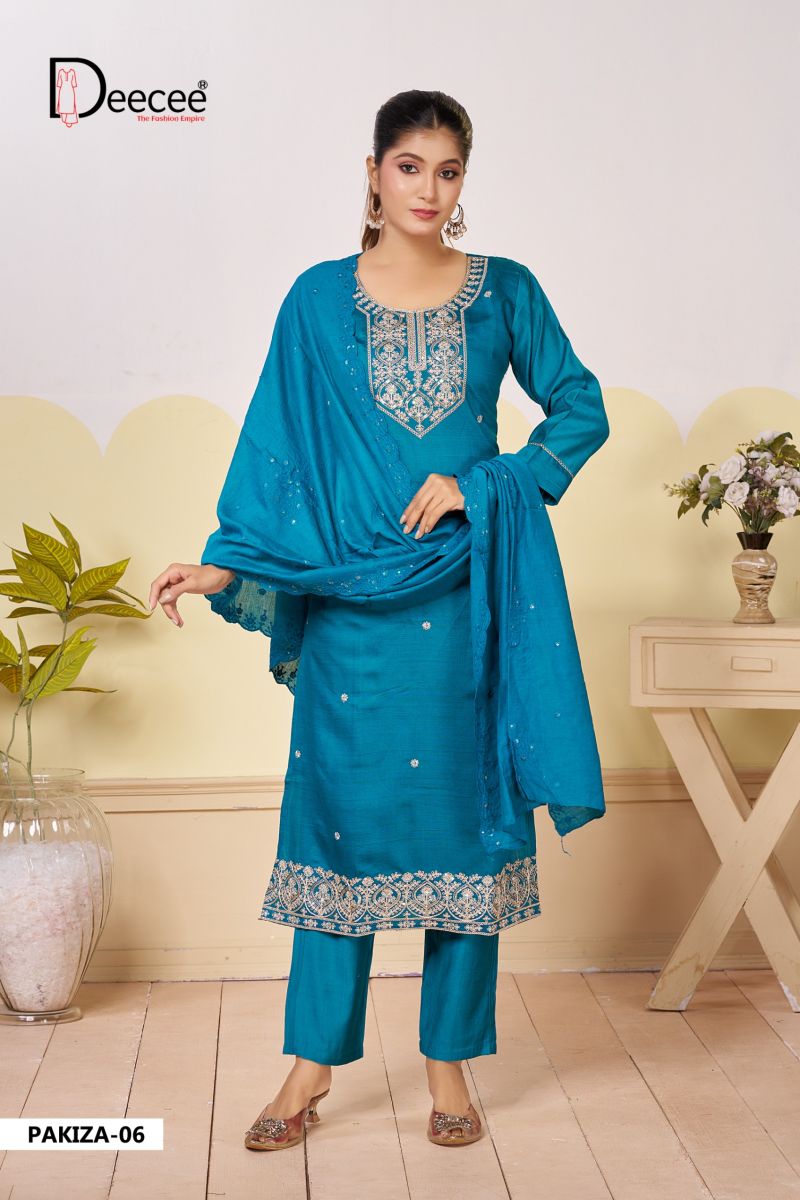 Deecee Pakiza Vatican Foil Embroidered Kurti WIth Bottom Dupatta Set — Wholesale Kurtis, DEECEE wholesale from Surat — view 3