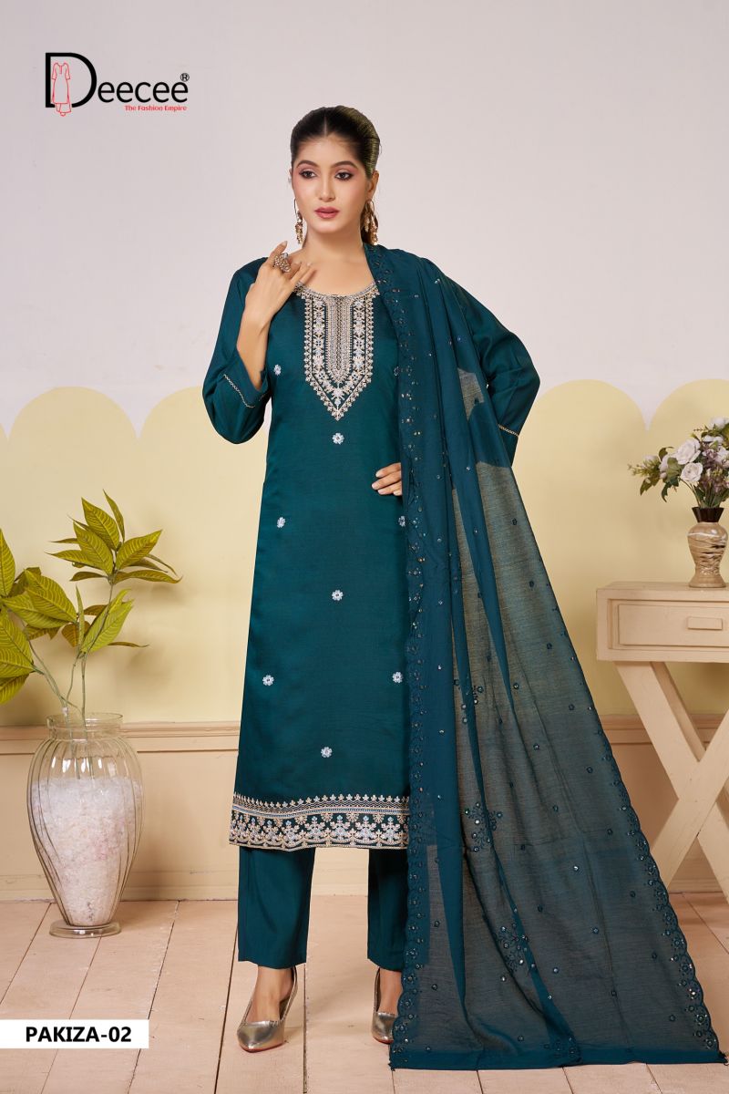 Deecee Pakiza Vatican Foil Embroidered Kurti WIth Bottom Dupatta Set — Wholesale Kurtis, DEECEE wholesale from Surat — view 4