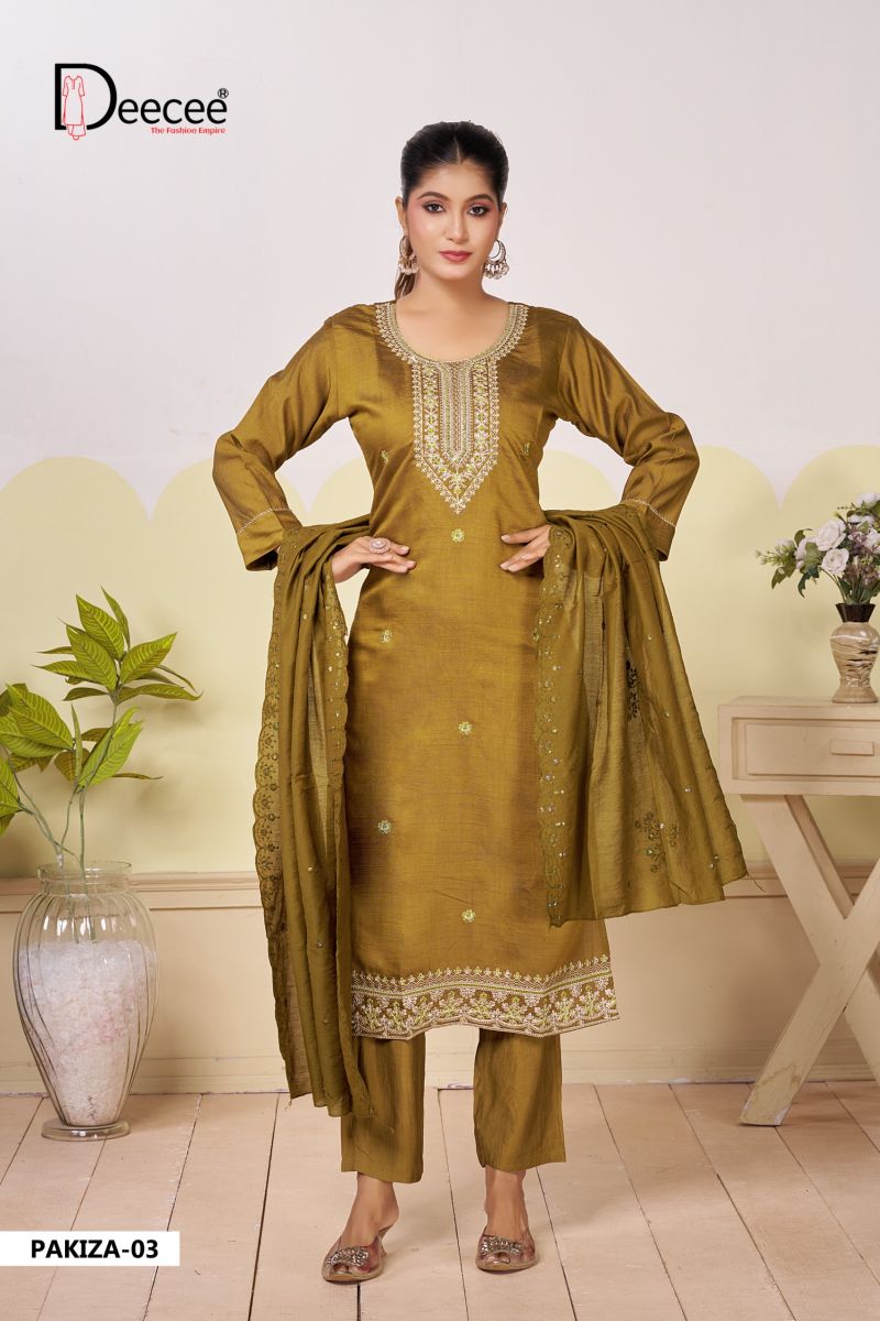 Deecee Pakiza Vatican Foil Embroidered Kurti WIth Bottom Dupatta Set — Wholesale Kurtis, DEECEE wholesale from Surat — view 5