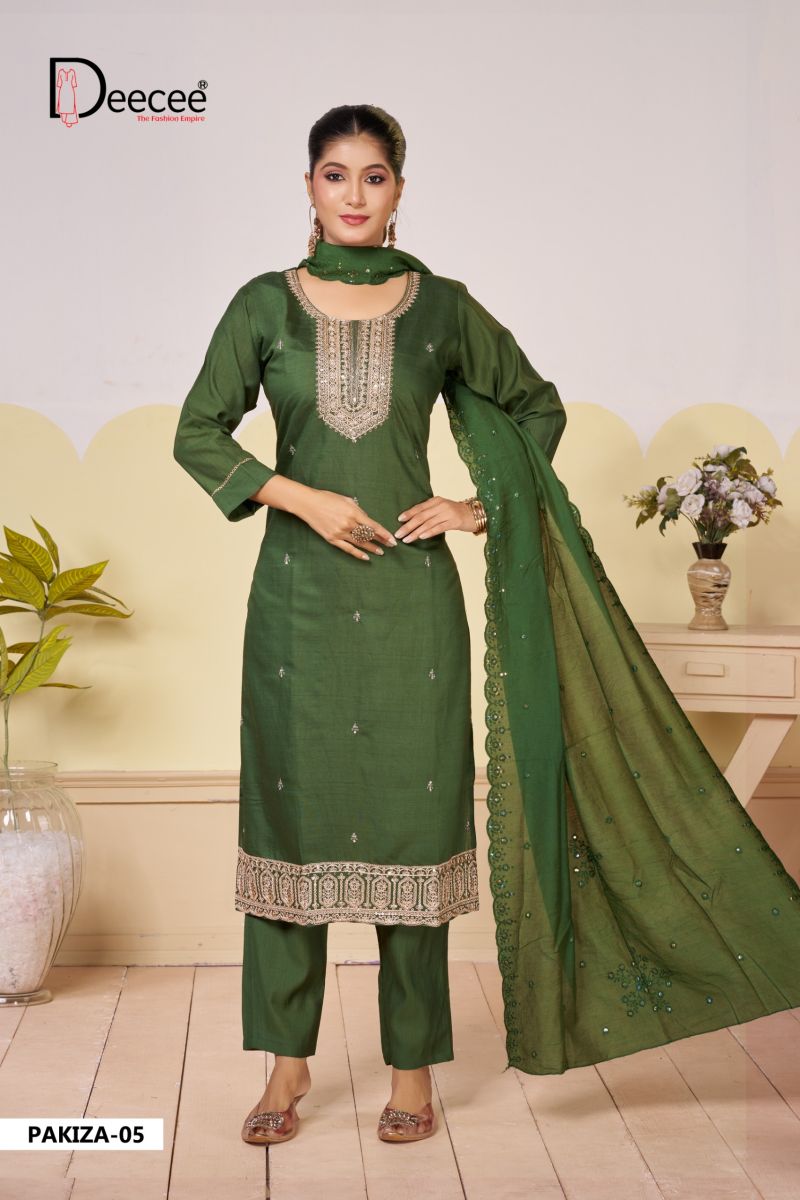 Deecee Pakiza Vatican Foil Embroidered Kurti WIth Bottom Dupatta Set — Wholesale Kurtis, DEECEE wholesale from Surat — view 7