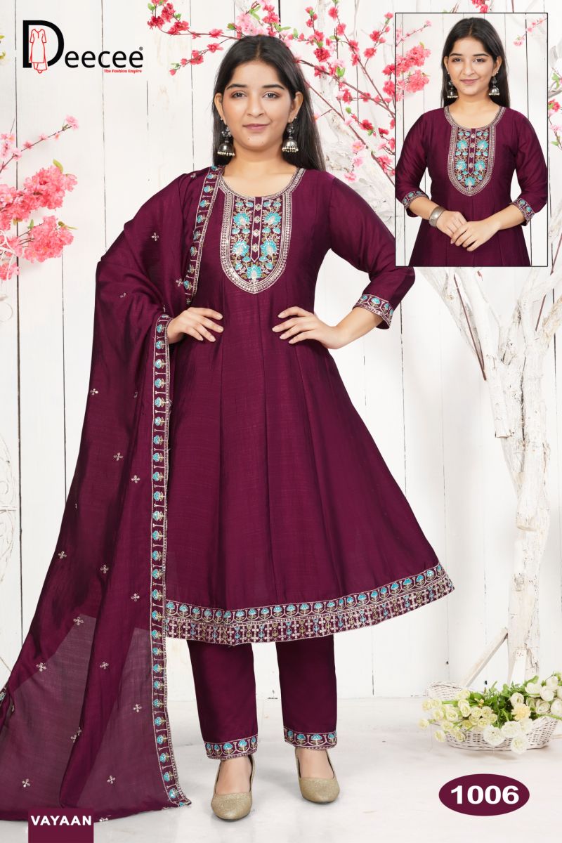 Deecee Vayaan Vichitra Silk Embroidered Flared Kurti With Bottom Dupatta Set — Wholesale Kurtis, DEECEE wholesale from Surat — Photo 2