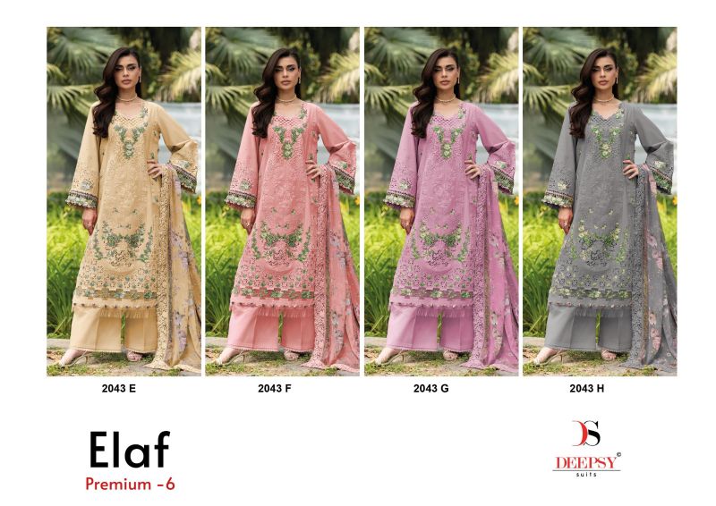 Deepsy Elaf 2043 E To H Cotton Embroidered Salwar Kameez — Wholesale Pakistani Suits, Deepsy Suit wholesale from Surat — Photo 3
