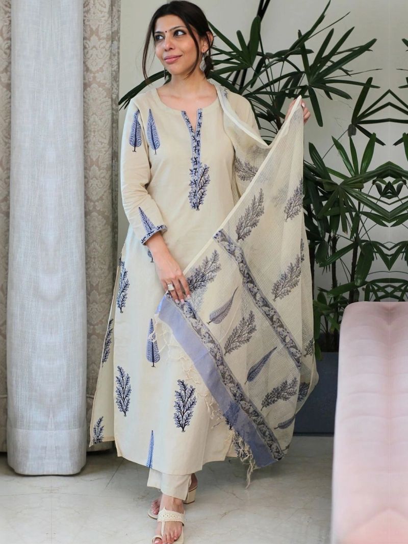 Dhruvi 522 Cotton Printed Kurti With Bottom Dupatta Catalog — Wholesale Kurtis, Vardan Ethnic wholesale from Surat — view 3