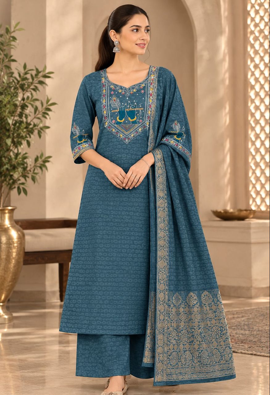 Festival 3 Piece Viscose Catalog Code GJ — Wholesale Readymade Suit, Vardan Ethnic wholesale from Surat — Photo 3