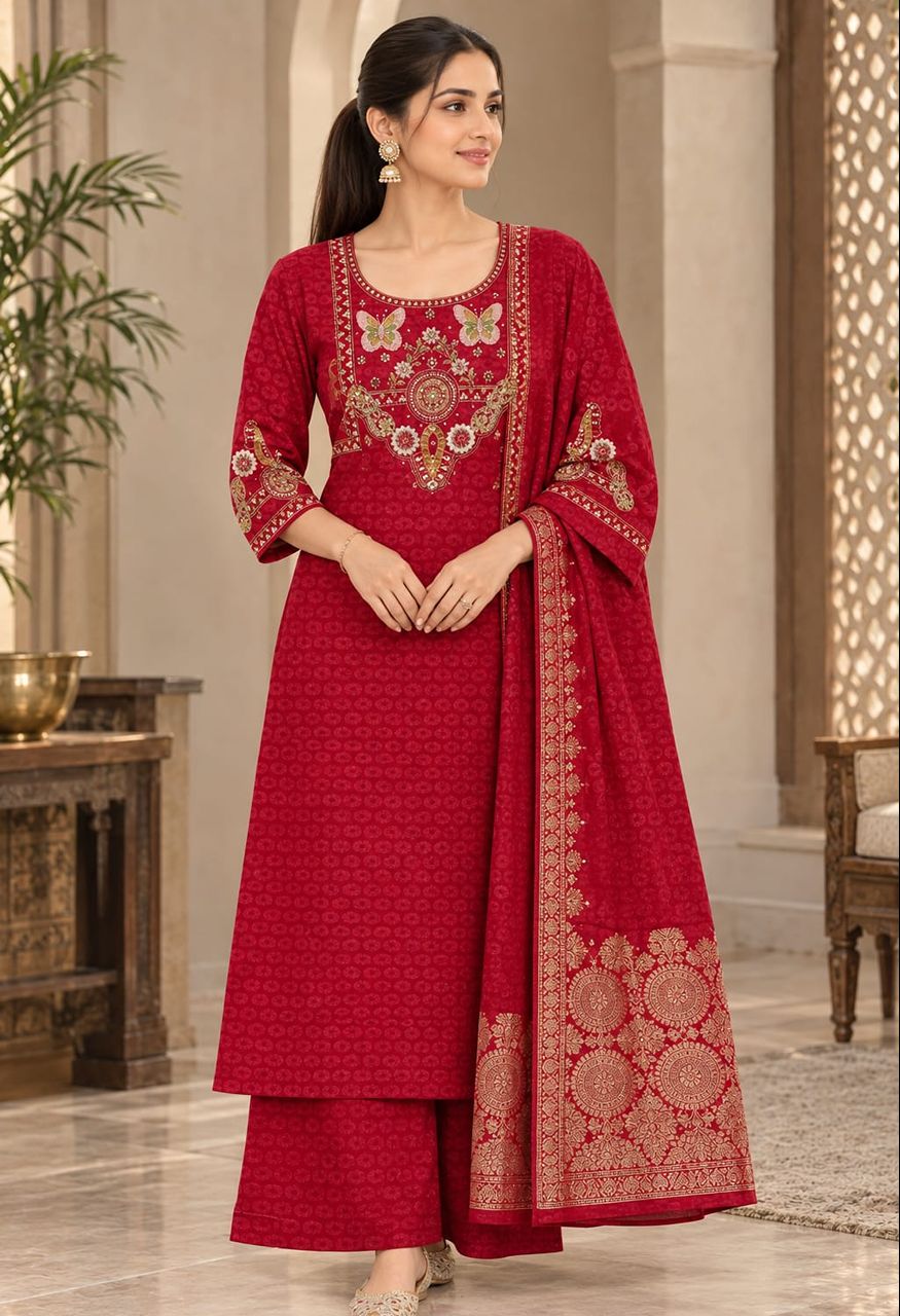 Festival 3 Piece Viscose Catalog Code GJ — Wholesale Readymade Suit, Vardan Ethnic wholesale from Surat — Photo 4