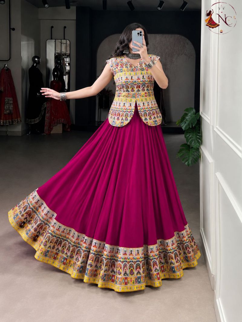 Festival Nights Vol 1 Rayon Banglori Border Lehenga With Blouse Catalog — Wholesale Lehenga, Vardan Ethnic wholesale from Surat — Photo 2
