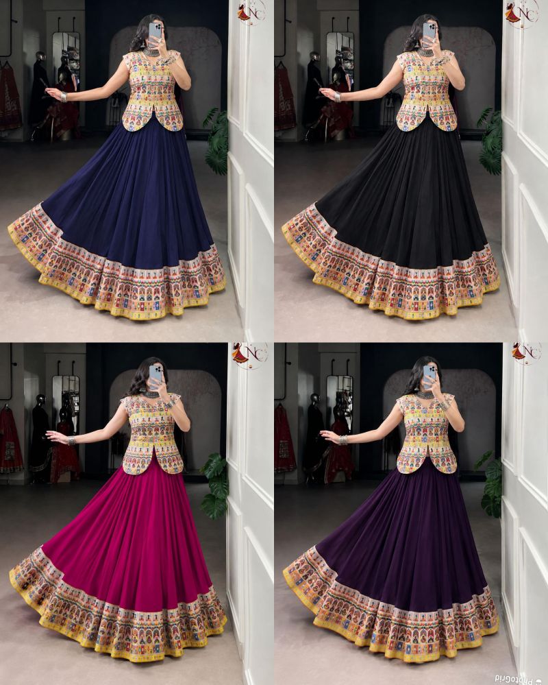 Festival Nights Vol 1 Rayon Banglori Border Lehenga With Blouse Catalog — Wholesale Lehenga, Vardan Ethnic wholesale from Surat — Photo 7