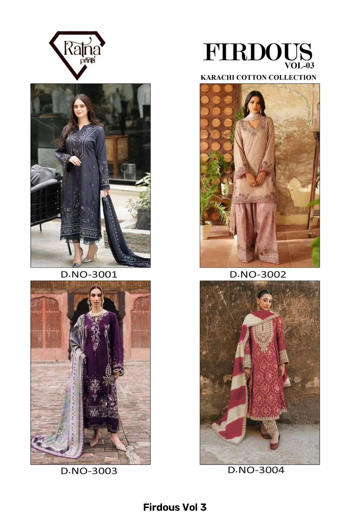 Firdous Vol 3 — Unstitched Suits, Vinayak Enterprise wholesale from Surat — Photo 10