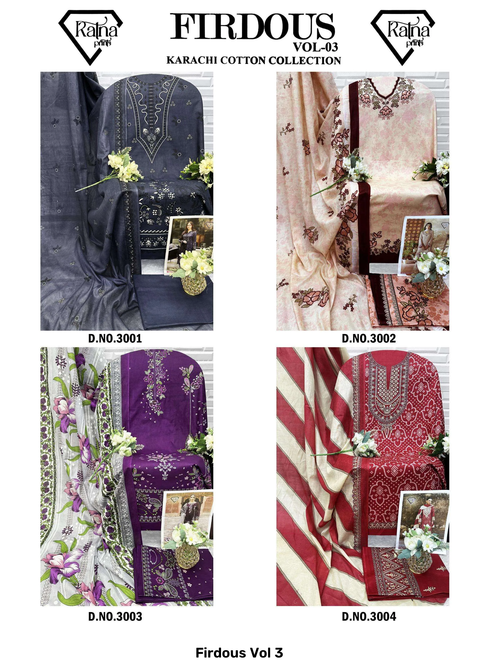 Firdous Vol 3 — Unstitched Suits, Vinayak Enterprise wholesale from Surat — Photo 11