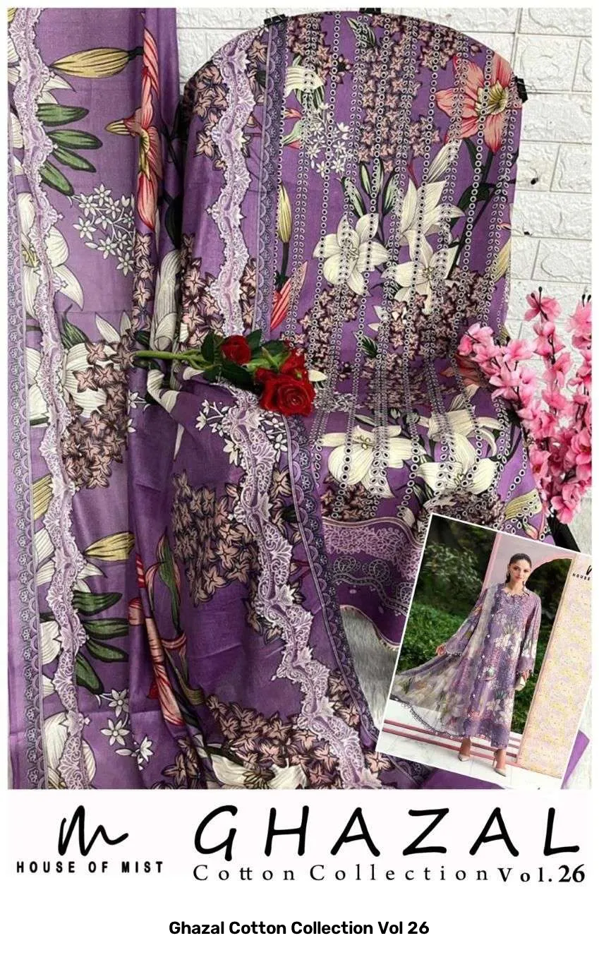 Ghazal Cotton Collection Vol 26 — Unstitched Suits, Vinayak Enterprise wholesale from Surat — Photo 13