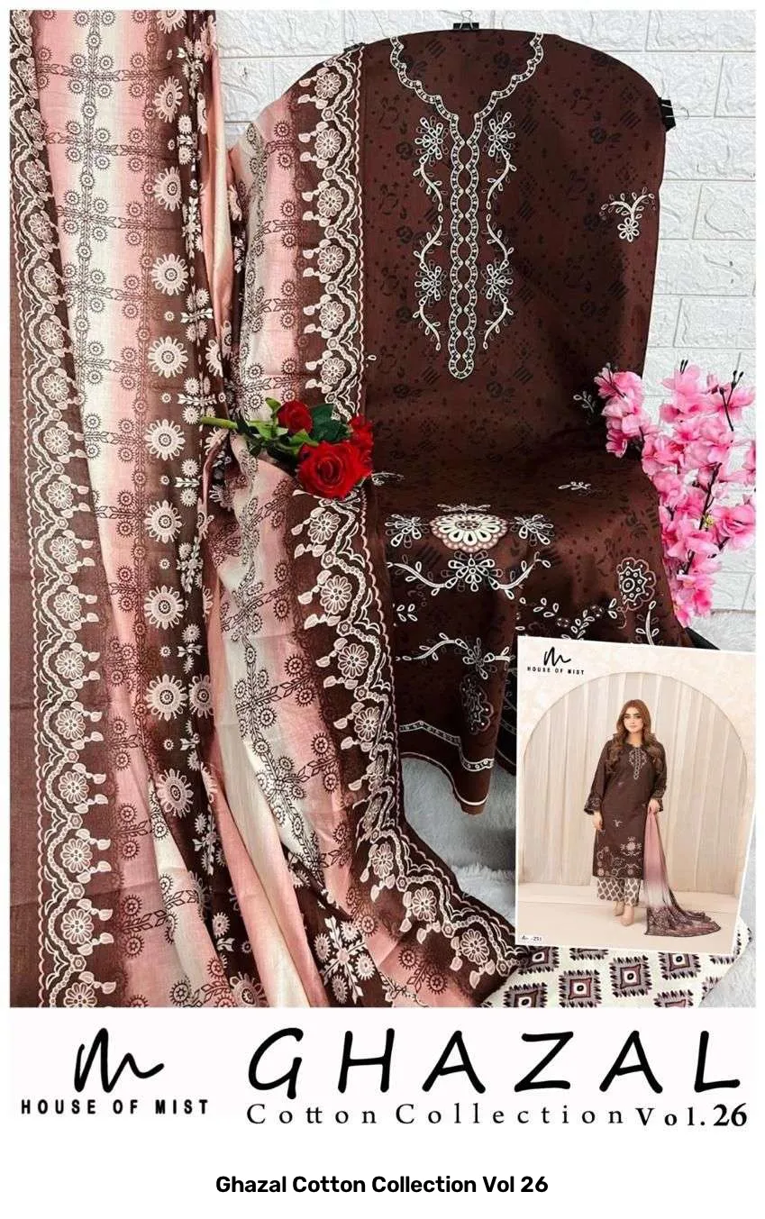 Ghazal Cotton Collection Vol 26 — Unstitched Suits, Vinayak Enterprise wholesale from Surat — Photo 5