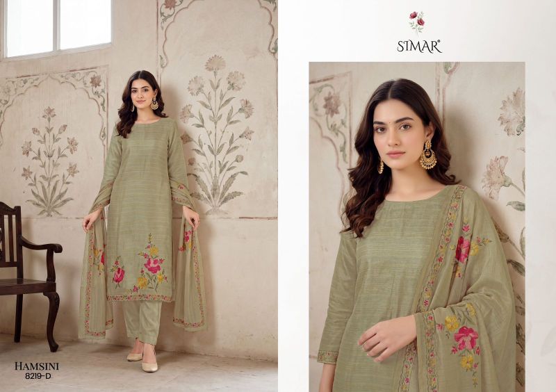 Viscose Muslin Digital Print Embroidered Salwar Kameez — Wholesale Dress Material, Glossy wholesale from Surat — view 4