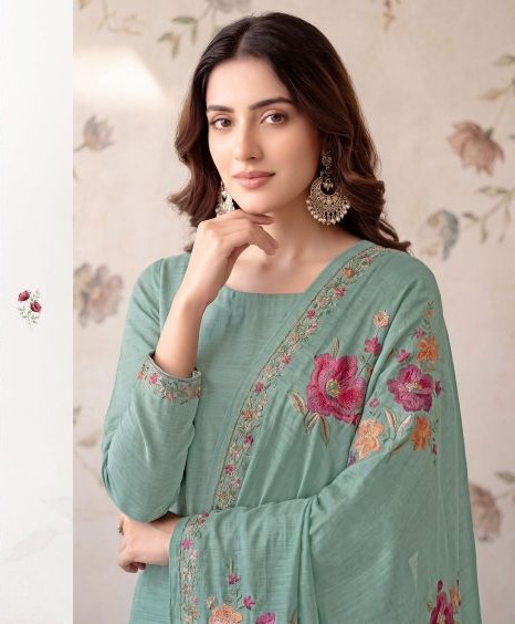 Viscose Muslin Digital Print Embroidered Salwar Kameez