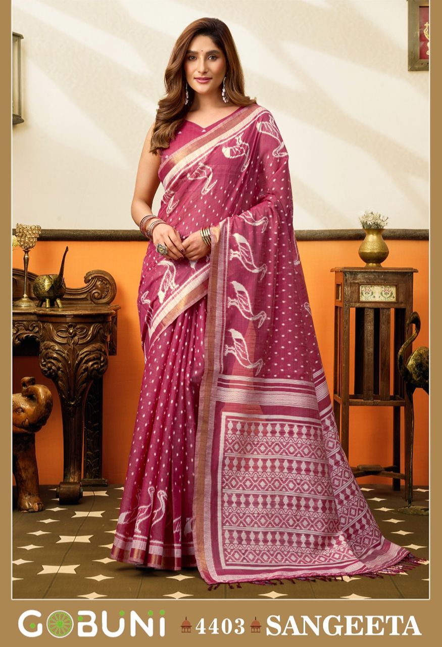 Gobuni Sangeeta Premium Cotton Saree Catalog — Singles, Gobuni wholesale from Surat — Photo 4