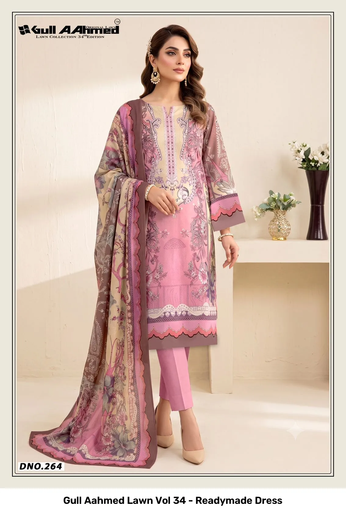 Gull Aahmed Lawn Vol 34 - Readymade Dress — Wholesale Readymade Pakistani Suits, Gull wholesale from Surat — Photo 3