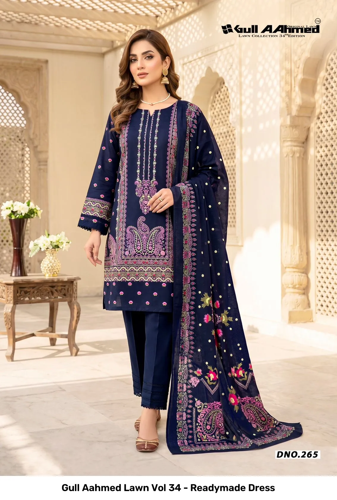 Gull Aahmed Lawn Vol 34 - Readymade Dress — Wholesale Readymade Pakistani Suits, Gull wholesale from Surat — Photo 4