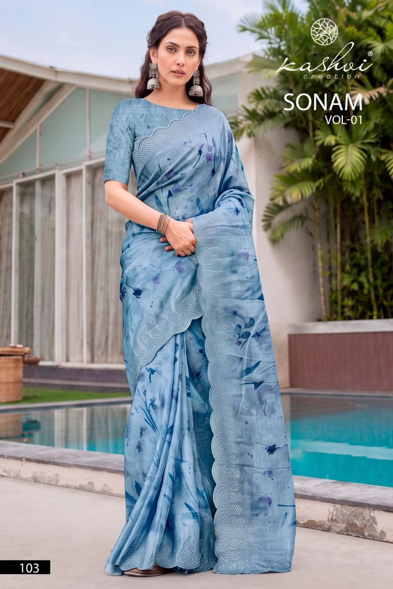 Kashvi Sonam Vol 1 Ice Crush Digital Printed Saree Collection
