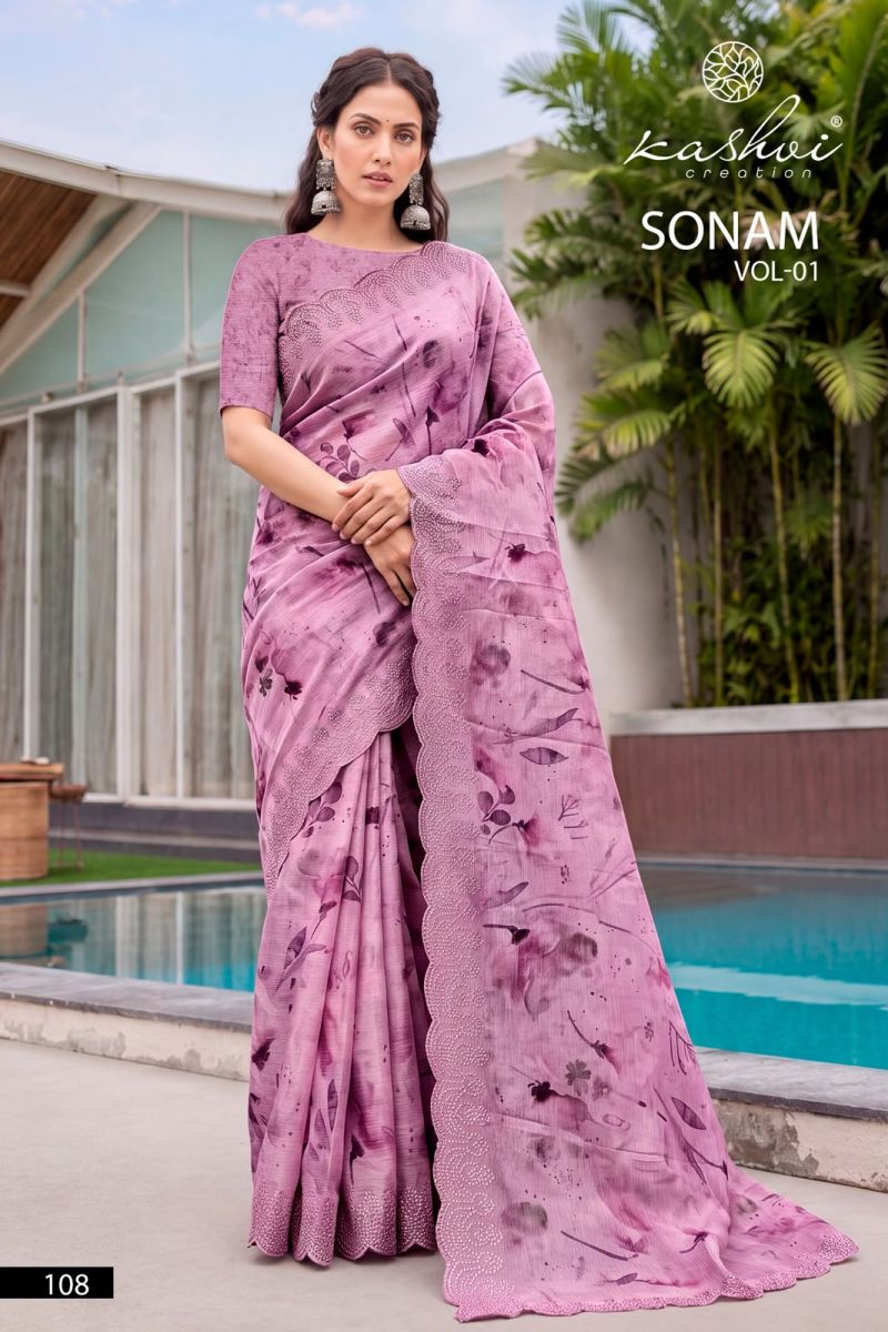 Kashvi Sonam Vol 1 Ice Crush Digital Printed Saree Collection — Wholesale Sarees, Kashvi Creation wholesale from Surat — Photo 8