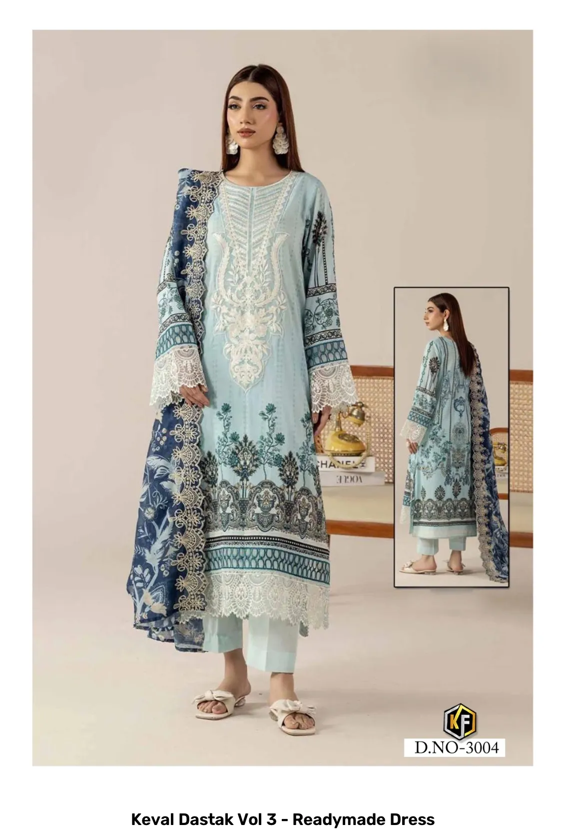 Keval Dastak Vol 3 - Readymade Dress — Wholesale Readymade Pakistani Suits, Keval Fab wholesale from Surat — view 3