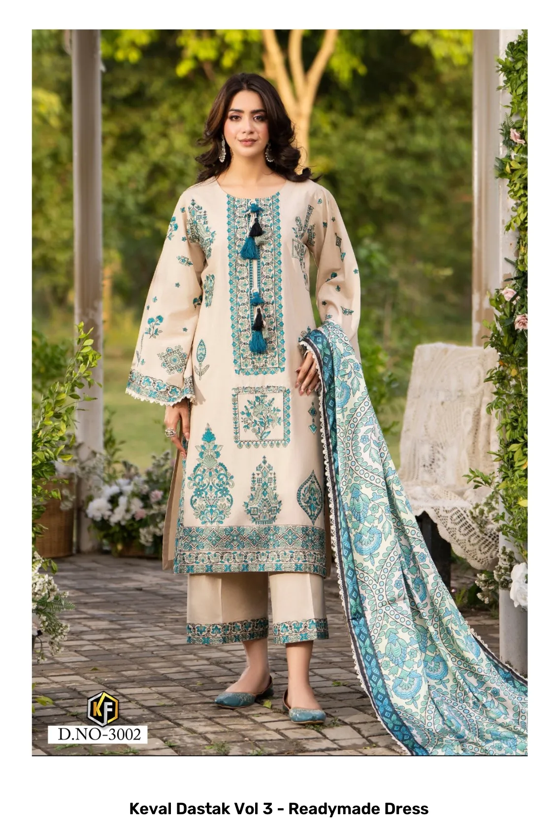 Keval Dastak Vol 3 - Readymade Dress — Wholesale Readymade Pakistani Suits, Keval Fab wholesale from Surat — view 4