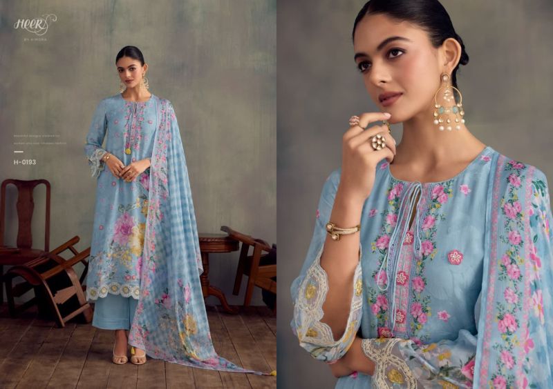 Kimora Heer Jazz Maslin Vol 263 Muslin Digital Print Embroidered Salwar Kameez Catalog — Wholesale Dress Material, Kimora wholesale from Surat — view 3