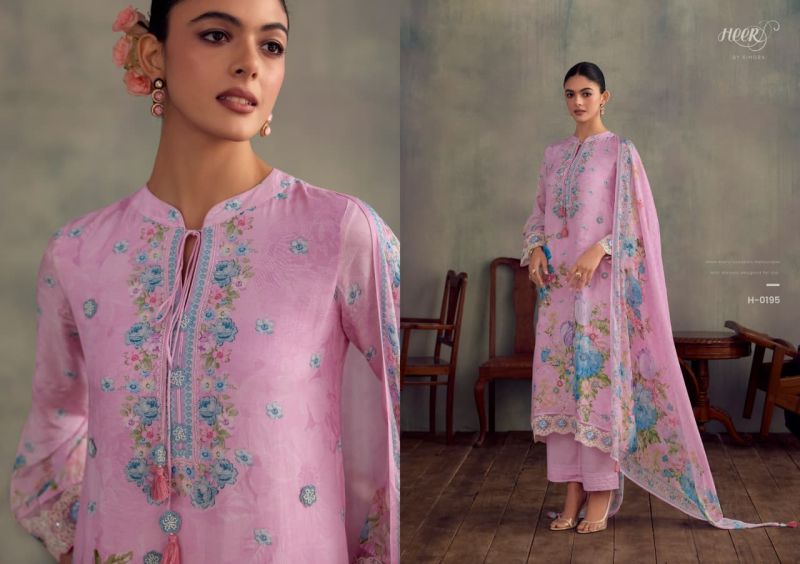 Kimora Heer Jazz Maslin Vol 263 Muslin Digital Print Embroidered Salwar Kameez Catalog — Wholesale Dress Material, Kimora wholesale from Surat — view 5