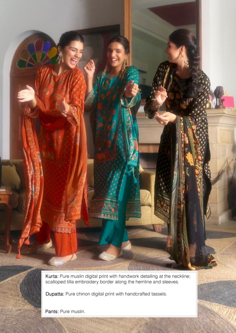 Kimora Rola Rappa Muslin Digital Print Handwork Salwar Kameez — Wholesale Dress Material, Kimora wholesale from Surat — Photo 7