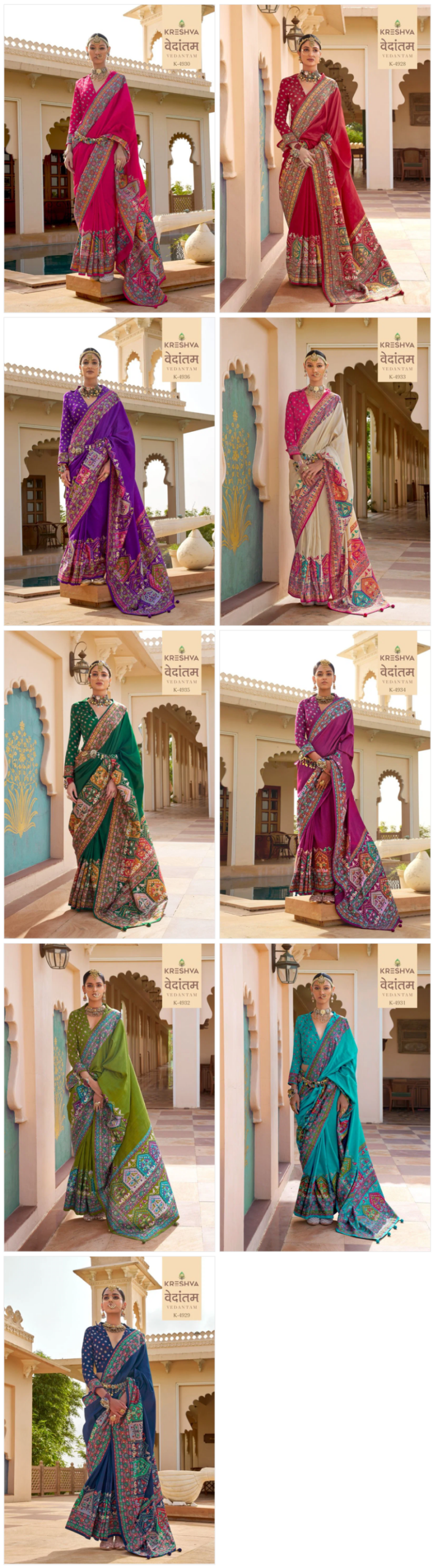 Kreshva Vedantam Mercerized Silk Position Print Designer Saree Catalog — Wholesale Sarees wholesale from Surat — Photo 10