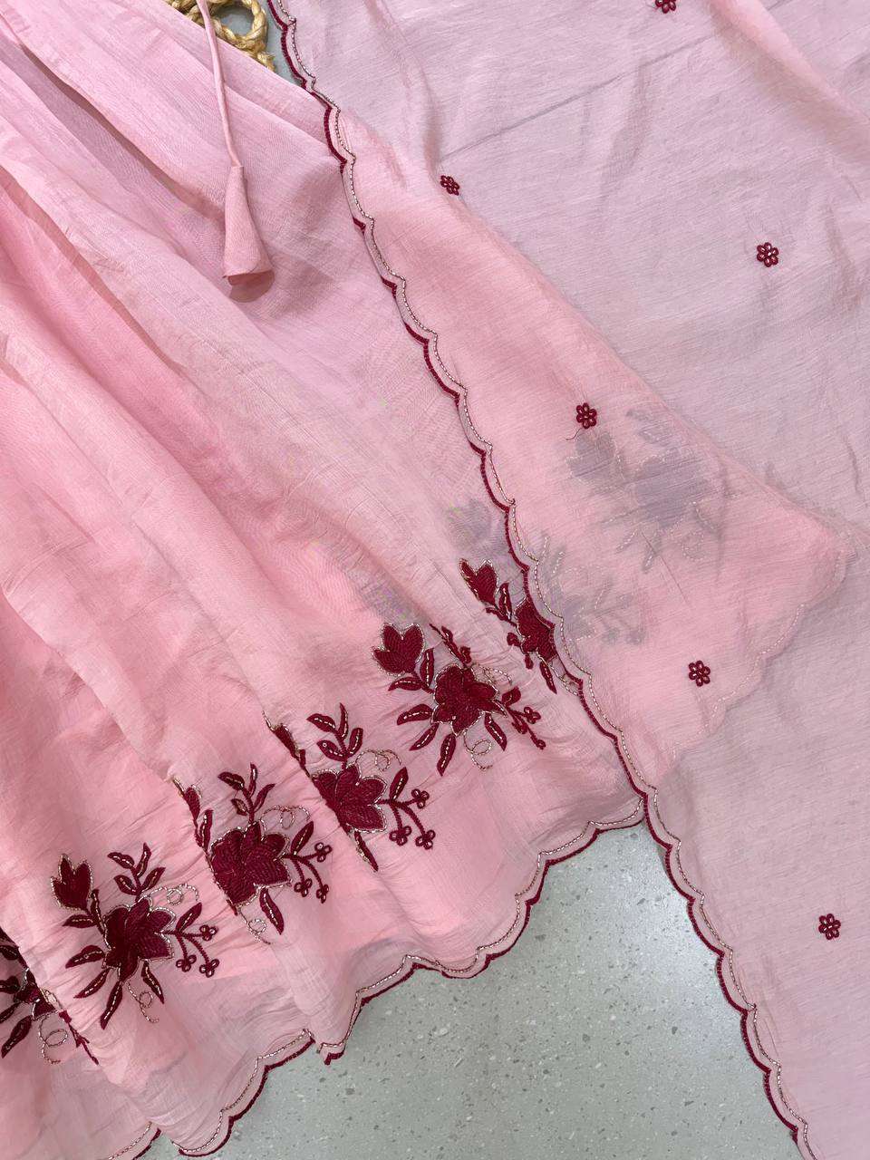 LG 2146 Silk Beautiful Embroidered With Sequence Pipe Worked Gown Pant With Dupatta Set — Wholesale Kurtis, Vardan Ethnic wholesale from Surat — Photo 12