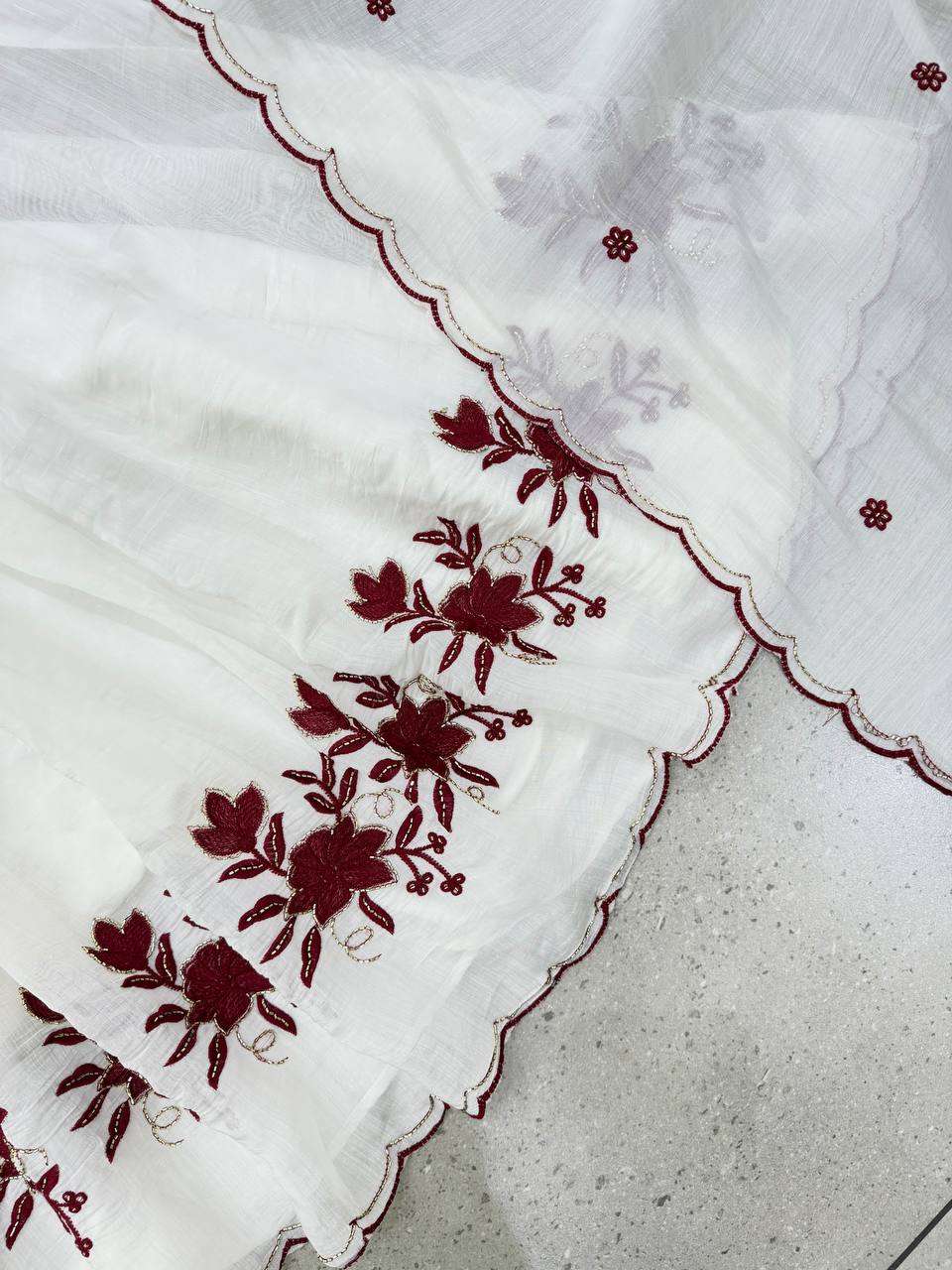 LG 2146 Silk Beautiful Embroidered With Sequence Pipe Worked Gown Pant With Dupatta Set — Wholesale Kurtis, Vardan Ethnic wholesale from Surat — Photo 4