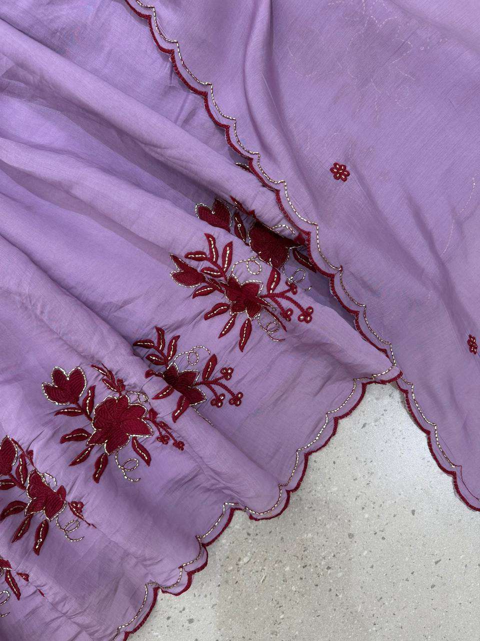 LG 2146 Silk Beautiful Embroidered With Sequence Pipe Worked Gown Pant With Dupatta Set — Wholesale Kurtis, Vardan Ethnic wholesale from Surat — Photo 8