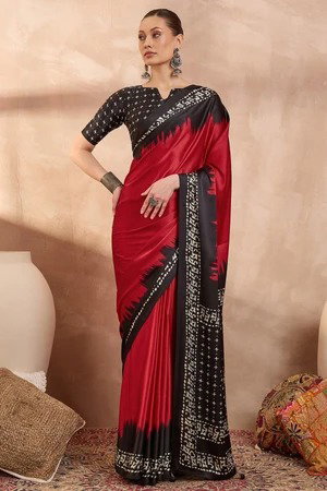 Lux Vol 48 Semi Modal Printed Fancy Saree Catalog — Singles, Vardan Ethnic wholesale from Surat — Photo 3