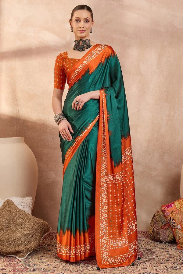 Lux Vol 48 Semi Modal Printed Fancy Saree Catalog — Singles, Vardan Ethnic wholesale from Surat — Photo 6