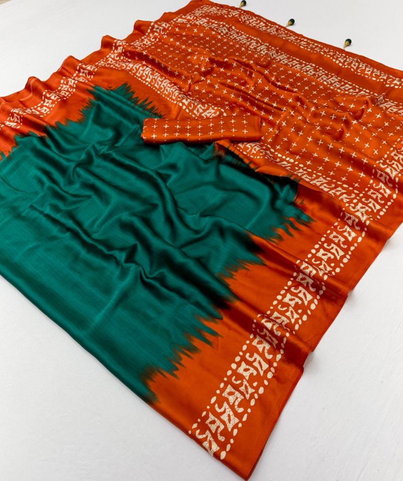 Lux Vol 48 Semi Modal Printed Fancy Saree Catalog — Singles, Vardan Ethnic wholesale from Surat — Photo 11